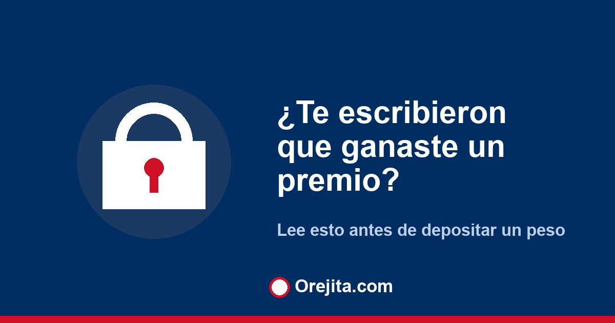 Portada azul con la pregunta te escribieron que ganaste un premio, estafa de la lotería por WhatsApp en República Dominicana