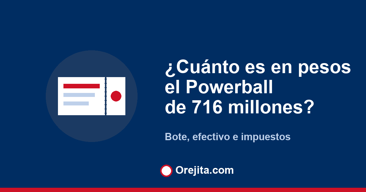 Portada azul de Orejita con la pregunta cuánto es en pesos el Powerball de 716 millones, sobre el bote del 28 de octubre de 2026