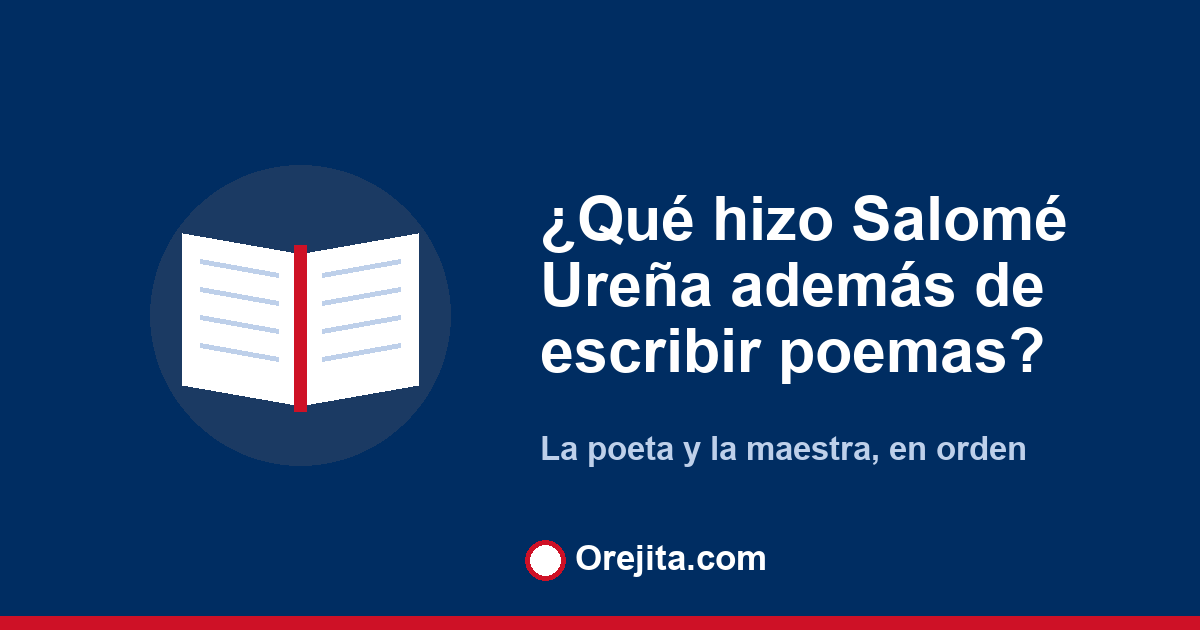 Portada de Orejita con la pregunta qué hizo Salomé Ureña además de escribir poemas, sobre su vida y el Instituto de Señoritas